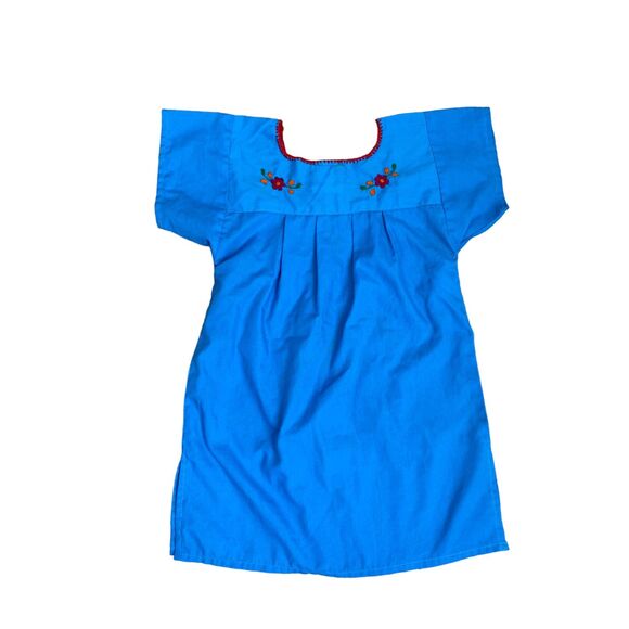 Beautiful Blue Embroidered Authentic Mexican Dress - Picture 3 of 3